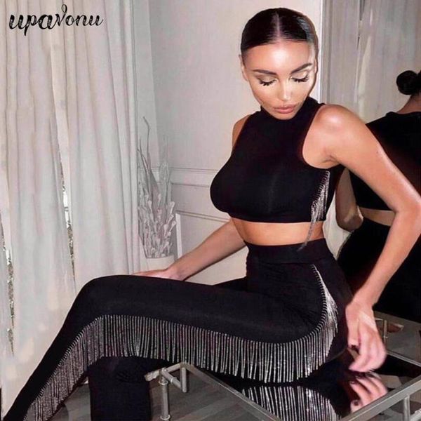 2021 new women bandage costume set black o-neck sleeveless fringed short & pants two-piece club party set, White
2021 new women bandage costume set black o-neck sleeveless fringed short & pants two-piece club party set, White