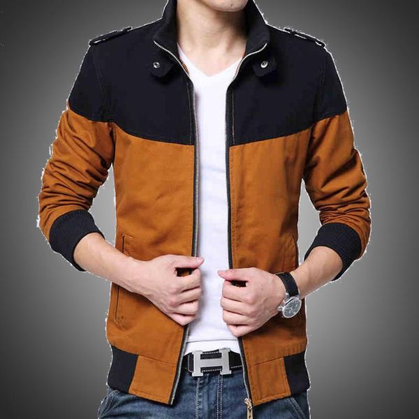 men's jackets autumn jacket casual patchwork korea fashion street wear slim fit coat zipper up stand collar thin mens, Black;brown
men's jackets autumn jacket casual patchwork korea fashion street wear slim fit coat zipper up stand collar thin mens, Black;brown