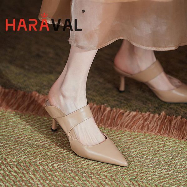 slippers haraval 2021women slipper shoes thin high heel genuien leather black white outside sewing female footwear b30
slippers haraval 2021women slipper shoes thin high heel genuien leather black white outside sewing female footwear b30
