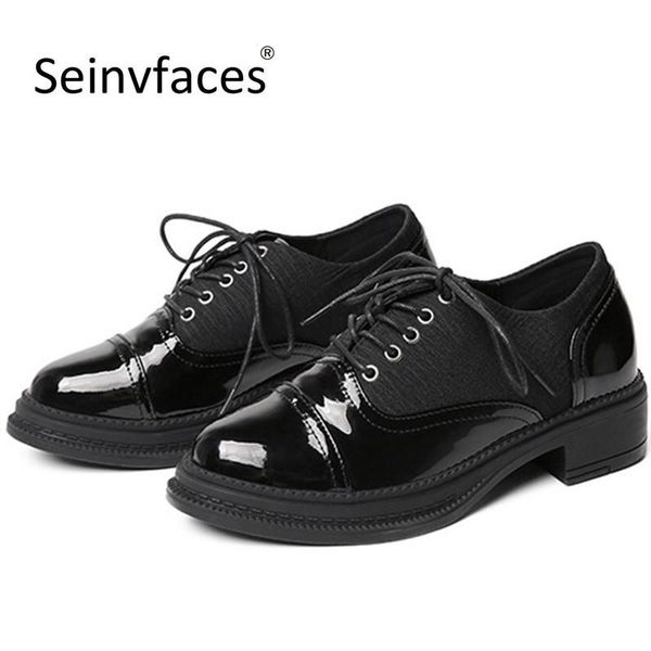 dress shoes women's spring autumn england style casual classics black patent leather lace-up pointed toe square heel pumps woman 25
dress shoes women's spring autumn england style casual classics black patent leather lace-up pointed toe square heel pumps woman 25