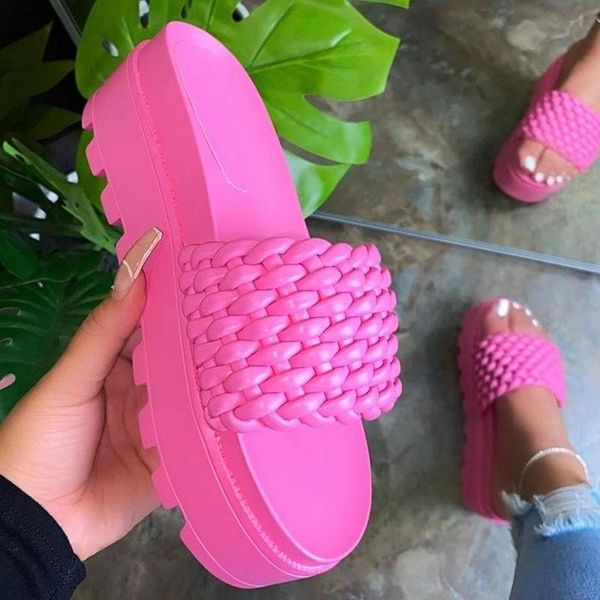 women casual platform slippers ladies shoes summer weaved pvc fashion slides non slip woman footwear new ladies plus size 2021, Black
women casual platform slippers ladies shoes summer weaved pvc fashion slides non slip woman footwear new ladies plus size 2021, Black