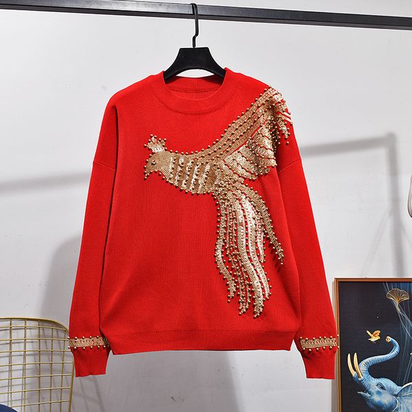 red black gray white knitted set women manual sequins phoenix sweater harem pants two piece outfits female tracksuit knit suit wrs4, Blue
red black gray white knitted set women manual sequins phoenix sweater harem pants two piece outfits female tracksuit knit suit wrs4, Blue