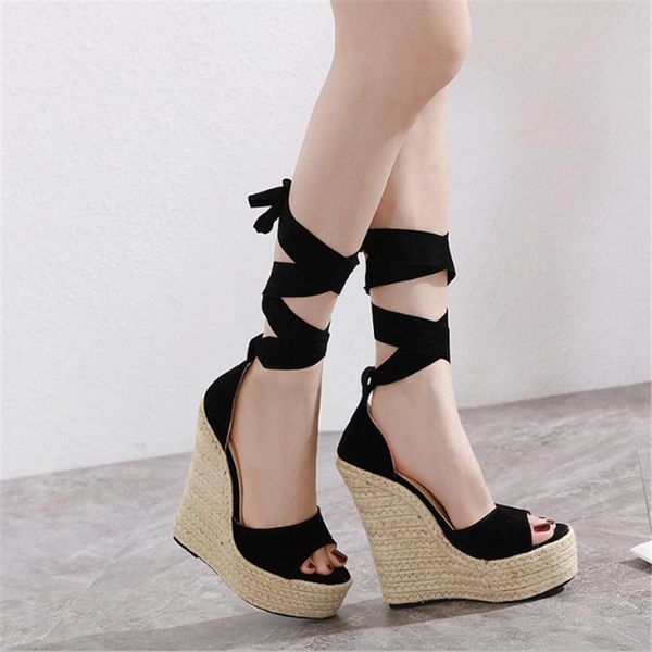jianbudan new wedges women's sandals thick bottom rome sandals cross tied high heels party pumps women open toe 35-42, Black
jianbudan new wedges women's sandals thick bottom rome sandals cross tied high heels party pumps women open toe 35-42, Black