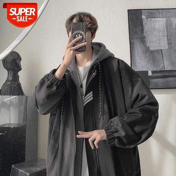 fake two-piece jacket male korean style trend loose casual hooded hong kong ruffian handsome stitching #kx87, Black;brown
fake two-piece jacket male korean style trend loose casual hooded hong kong ruffian handsome stitching #kx87, Black;brown