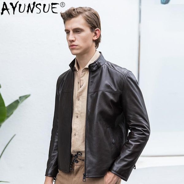 men's leather & faux ayunsue 2021 autumn jackets for men clothing genuine sheepskin jacket mens motorcycle clothes chaqueta hombre lxr1, Black
men's leather & faux ayunsue 2021 autumn jackets for men clothing genuine sheepskin jacket mens motorcycle clothes chaqueta hombre lxr1, Black