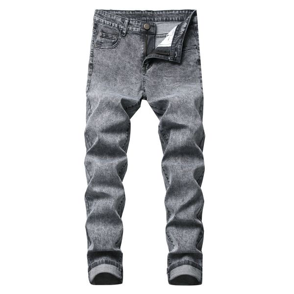 new fashion men's jeans pants stretch personality casual slim solid fit zipper straight denim pants trousers, Blue 
new fashion men's jeans pants stretch personality casual slim solid fit zipper straight denim pants trousers, Blue