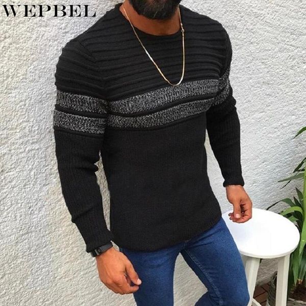 men's sweaters wepbel striped stitching knitted sweater spring and autumn fashion long-sleeved o-neck slim-fit, White;black
men's sweaters wepbel striped stitching knitted sweater spring and autumn fashion long-sleeved o-neck slim-fit, White;black