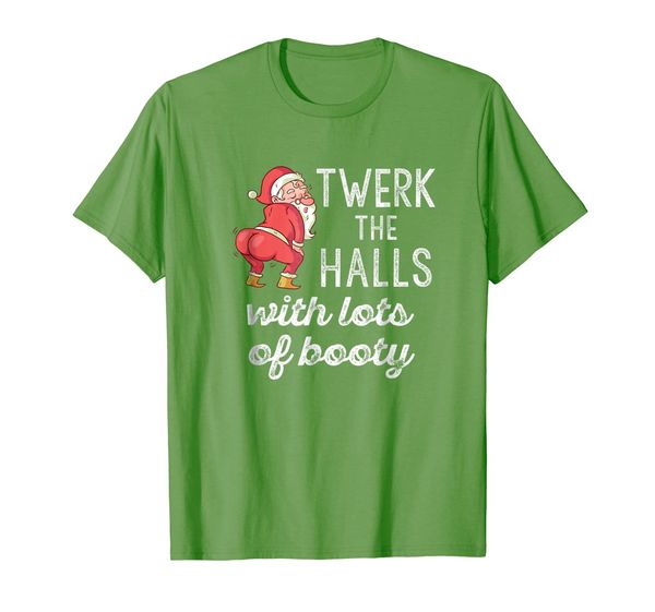 twerk the halls lots of booty santa claus t-shirt twerking, White;black