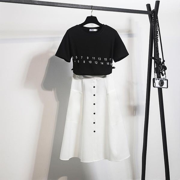 two piece dress 2021 summer casual tshirt skirt sets women black letter t-shirt+white single-breasted long skirts set
two piece dress 2021 summer casual tshirt skirt sets women black letter t-shirt+white single-breasted long skirts set