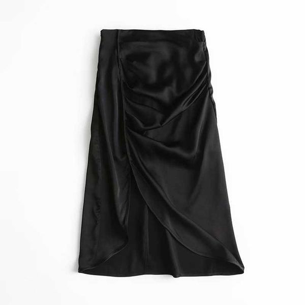 draped black skirt women high-waist knee-length elegant high fashion casual slit summer skirts women 210709
draped black skirt women high-waist knee-length elegant high fashion casual slit summer skirts women 210709