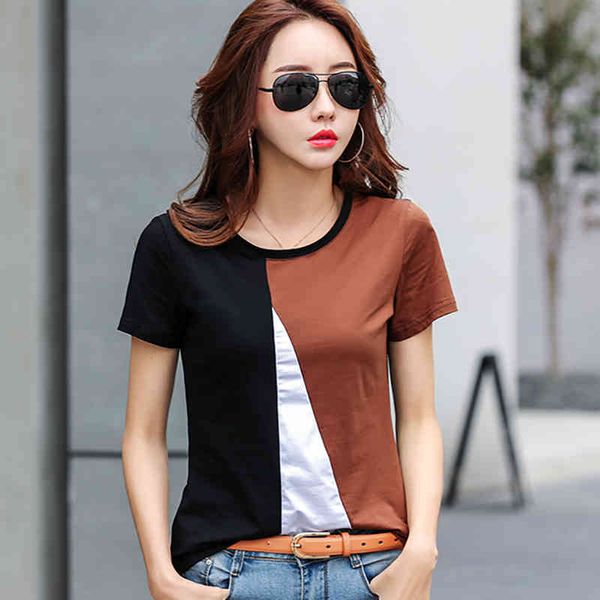 women's t-shirt female t-shirt, cotton t-shirt, color contrast, patchwork, korean style, clothes, summer, women's t-shirts, 8j73, White
women's t-shirt female t-shirt, cotton t-shirt, color contrast, patchwork, korean style, clothes, summer, women's t-shirts, 8j73, White