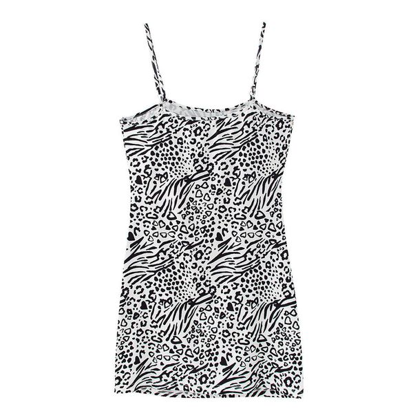 2021 spring new women's printed suspender dress, Black;gray