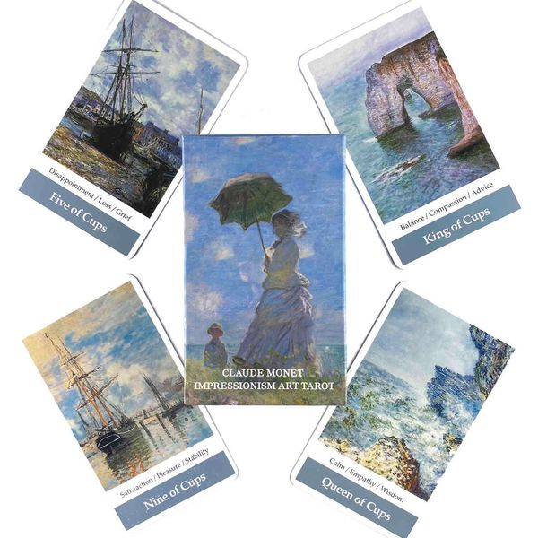 claude monet impressionism art tarot deck leisure party table game fortune-telling oracles cards with guide book
claude monet impressionism art tarot deck leisure party table game fortune-telling oracles cards with guide book