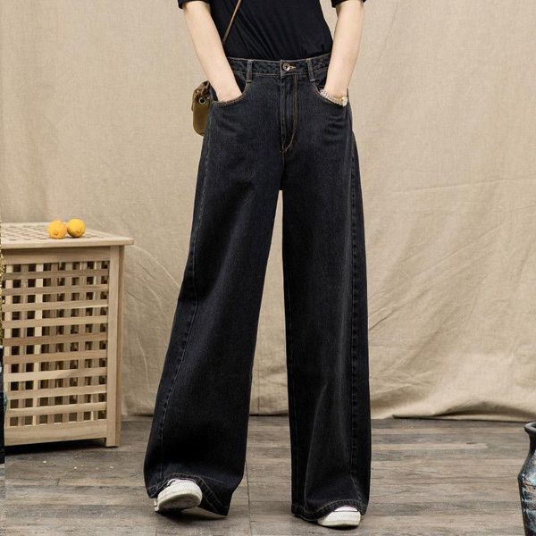 women 2021 spring autumn high waist casual loose denim trousers female vintage wide leg pants ladies straight long pants g105, Blue
women 2021 spring autumn high waist casual loose denim trousers female vintage wide leg pants ladies straight long pants g105, Blue