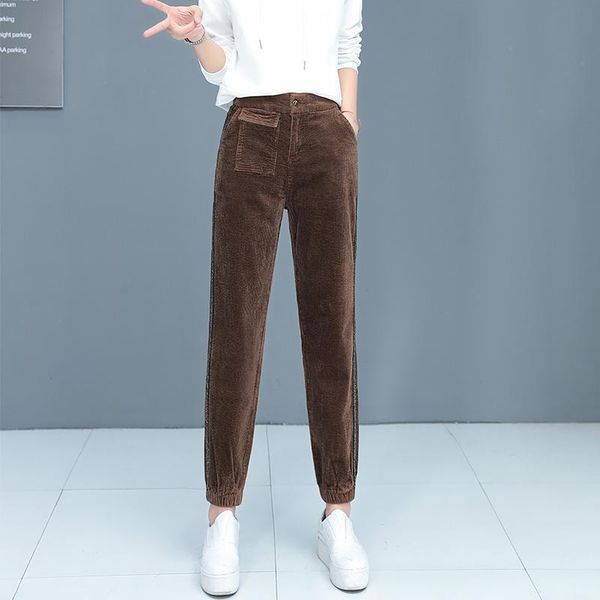 women's pants & capris women solid casual corduroy 2021 korean autumn winter fashion splice button high waist thickening leg-bound, Black;white
women's pants & capris women solid casual corduroy 2021 korean autumn winter fashion splice button high waist thickening leg-bound, Black;white