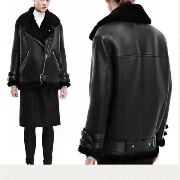 women's fur & faux natural women coat double-faced sheepskin and outwear winter merino sheep warm thick real h119, Black
women's fur & faux natural women coat double-faced sheepskin and outwear winter merino sheep warm thick real h119, Black