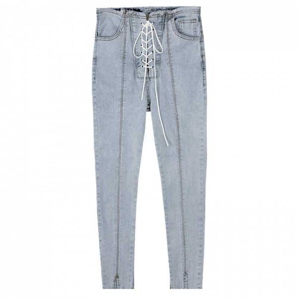 high waits bandage jeans spring and summer women fashion streetwear outfits trousers 210601, Blue
high waits bandage jeans spring and summer women fashion streetwear outfits trousers 210601, Blue