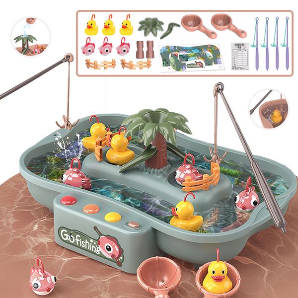 Childrens toys Magnetic Fishing goods Music Electric Circulation Fishing Duck Fishing Platform Water Play Game baby toy
Childrens toys Magnetic Fishing goods Music Electric Circulation Fishing Duck Fishing Platform Water Play Game baby toy