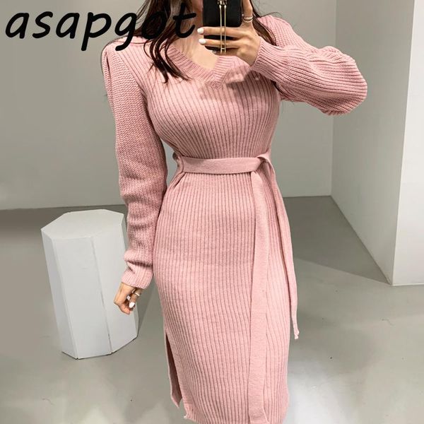 casual dresses chic vintage solid slim mid-length pink puff sleeve v-neck lace-up waist knitted dress split hips vestido elegant fashion, Black;gray
casual dresses chic vintage solid slim mid-length pink puff sleeve v-neck lace-up waist knitted dress split hips vestido elegant fashion, Black;gray