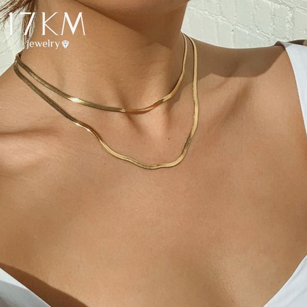 necklaces pendants 17km gold color double-layered snake chain link choker necklace for women bohemian multilayer charm jewelry, Silver
necklaces pendants 17km gold color double-layered snake chain link choker necklace for women bohemian multilayer charm jewelry, Silver