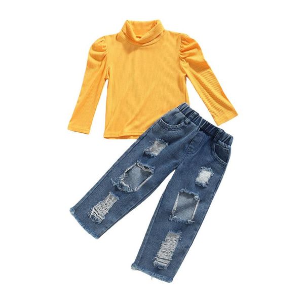 clothing sets 2pcs kids autumn tracksuit, solid color mock-neck long sleeves knit + ripped jeans for girls, 2-7 years, White
clothing sets 2pcs kids autumn tracksuit, solid color mock-neck long sleeves knit + ripped jeans for girls, 2-7 years, White