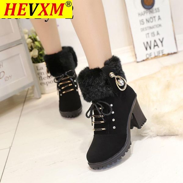 boots high heel winter shoes women fashion women's plush warm fur ladies brand ankle botas crystal, Black
boots high heel winter shoes women fashion women's plush warm fur ladies brand ankle botas crystal, Black