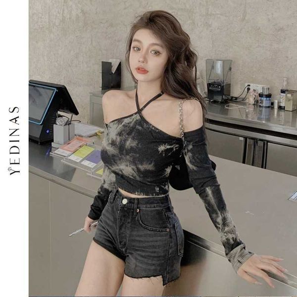 yedinas halter backless cropped long sleeve tie dye slim off shoulder t-shirts women club party night european 210527, White
yedinas halter backless cropped long sleeve tie dye slim off shoulder t-shirts women club party night european 210527, White