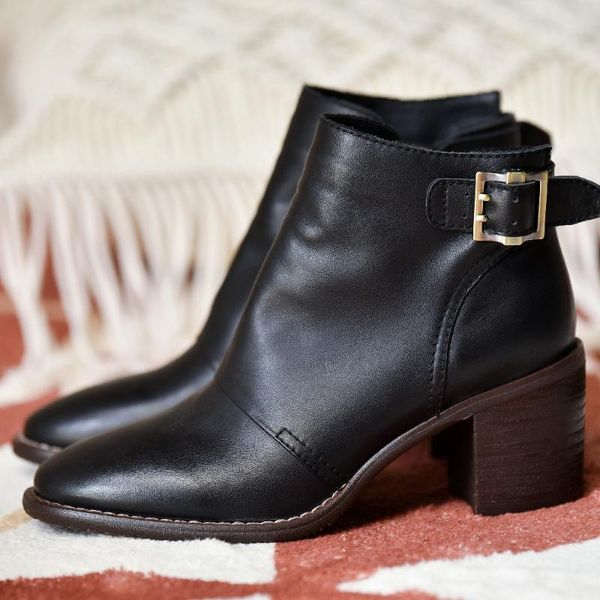 boots women's genuine leather thick high heel autumn ankle round toe gradient color short booties buckle warm plush shoes, Black
boots women's genuine leather thick high heel autumn ankle round toe gradient color short booties buckle warm plush shoes, Black