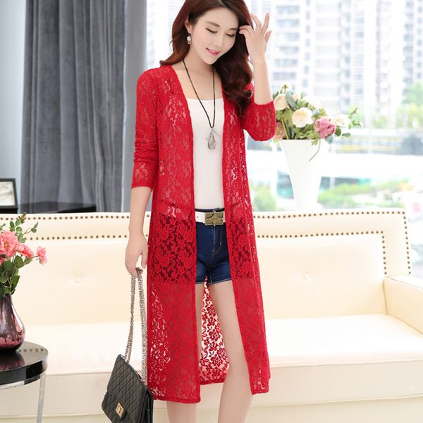 summer thin red long cardigan lace beach sun protection clothing plus size hollow out coat casual ladies shawl jacket mujer 5xl sgvd, Black;brown
summer thin red long cardigan lace beach sun protection clothing plus size hollow out coat casual ladies shawl jacket mujer 5xl sgvd, Black;brown