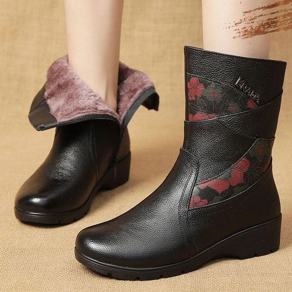 boots 2021 winter women genuine leather shoes warm plush cold ankle black thick sole snow botas a3881
boots 2021 winter women genuine leather shoes warm plush cold ankle black thick sole snow botas a3881