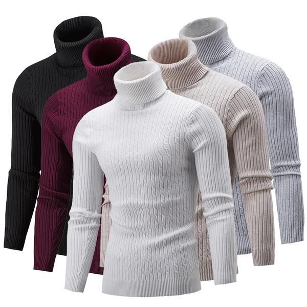 men's sweaters knitted pullover slim thickened thermal 7-color high neck sweater autumn and winter solid color long sleeve, White;black
men's sweaters knitted pullover slim thickened thermal 7-color high neck sweater autumn and winter solid color long sleeve, White;black