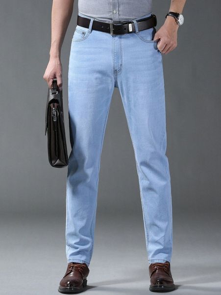 men slant pocket jeans without belt g6ed#, Blue