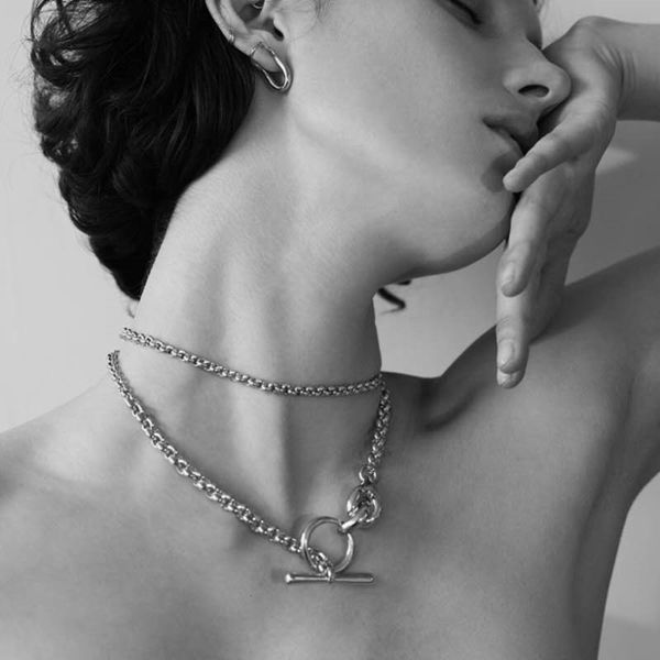 hbp fashionable and versatile two-color stitching ot buckle short necklace style simple clavicle chain diy women's fashion, Silver
hbp fashionable and versatile two-color stitching ot buckle short necklace style simple clavicle chain diy women's fashion, Silver