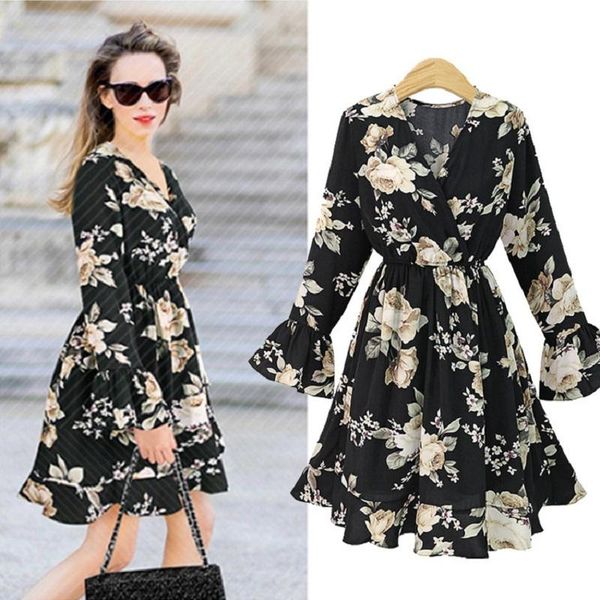 casual dresses xl-5xl plus size women 2021 autumn fashion flower printed long sleeve waisted show thin female dress vestidos, Black;gray
casual dresses xl-5xl plus size women 2021 autumn fashion flower printed long sleeve waisted show thin female dress vestidos, Black;gray