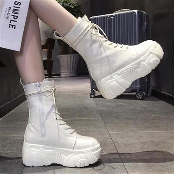 boots chunky platform sneakers women autumn winter warm high heels ankle female height increasing shoes beige black eu 35-40