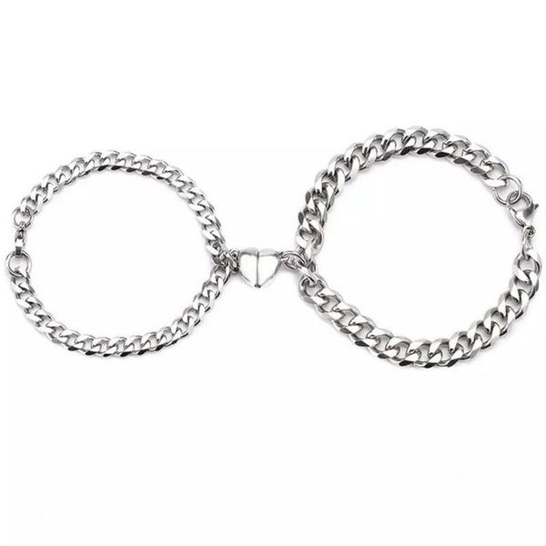 link, chain otoky 2pcs/pair heart/circle magnet attract bracelets for couple fashion men and women metal charm jewelry gifts, Black
link, chain otoky 2pcs/pair heart/circle magnet attract bracelets for couple fashion men and women metal charm jewelry gifts, Black