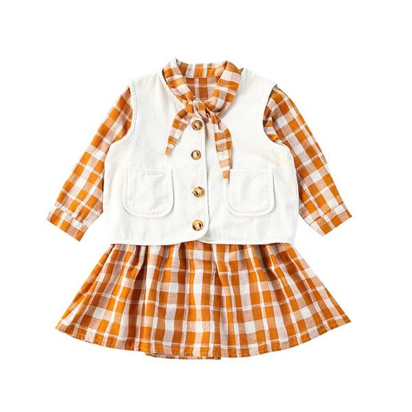 clothing sets 2021 autumn two piece fashion vest spring and dress suit girl princess cotton plaid toddler fall clothes, White
clothing sets 2021 autumn two piece fashion vest spring and dress suit girl princess cotton plaid toddler fall clothes, White