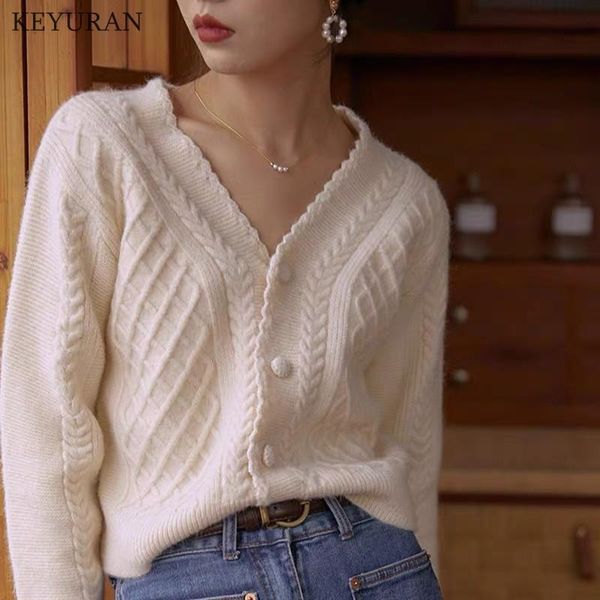 women's knits & tees women solid knitted twisted cardigans cropped sweaters woman autumn chic sweet single breasted long sleeve knit sw, White
women's knits & tees women solid knitted twisted cardigans cropped sweaters woman autumn chic sweet single breasted long sleeve knit sw, White