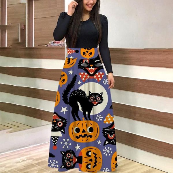 casual dresses autumn long halloween pumpkin print women maxi dress sleeve a-line party vestidos elegantes para mujer, Black;gray
casual dresses autumn long halloween pumpkin print women maxi dress sleeve a-line party vestidos elegantes para mujer, Black;gray