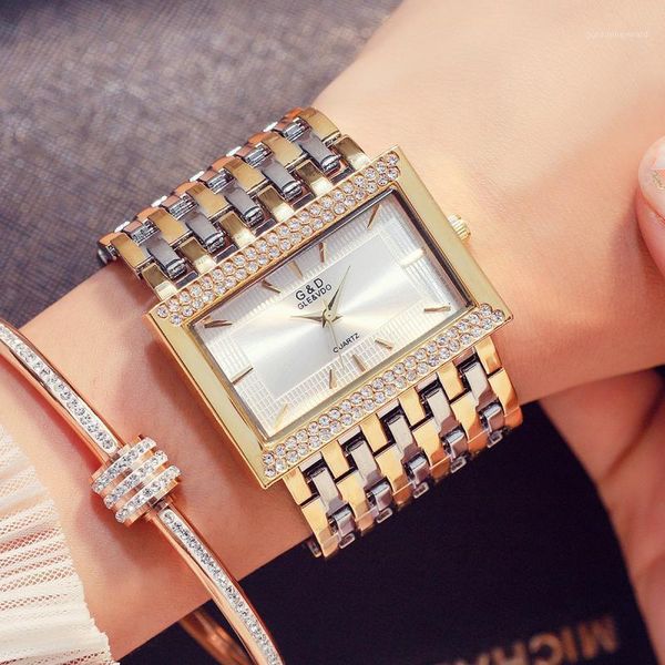 wristwatches 2021 ladies wrist watches dress gold watch women crystal diamond stainless steel silver clock montre femme, Slivery;brown
wristwatches 2021 ladies wrist watches dress gold watch women crystal diamond stainless steel silver clock montre femme, Slivery;brown