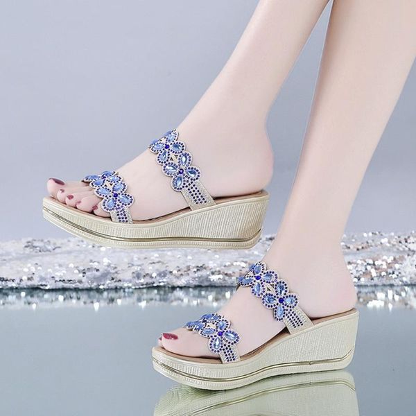 sagace women shoes ladies bohemian crystal wedges thick peep toe sandals slippers outdoor pu platform slippers, Black
sagace women shoes ladies bohemian crystal wedges thick peep toe sandals slippers outdoor pu platform slippers, Black