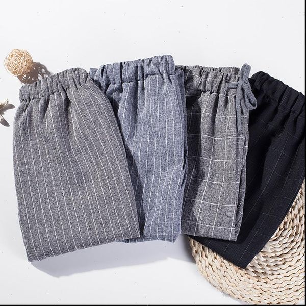 cotton linen autumn summer casual trousers female thin ankle length harem plaid pants women harajuku new fashion, Black;white
cotton linen autumn summer casual trousers female thin ankle length harem plaid pants women harajuku new fashion, Black;white