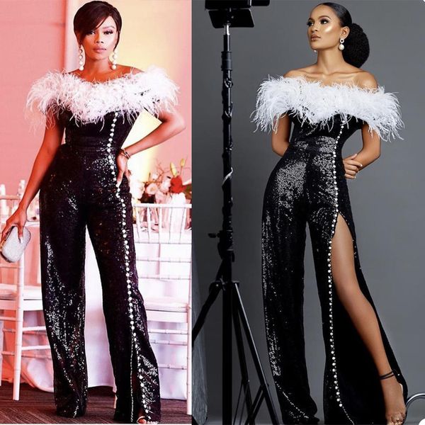 glitter sequins jumpsuit design prom dress feather beads side split evening dresses party gown custom made robe de soiree, Black;red
glitter sequins jumpsuit design prom dress feather beads side split evening dresses party gown custom made robe de soiree, Black;red