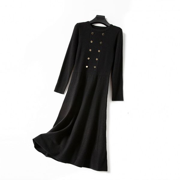 2021 double breasted knit women o-neck black early autumn mid-lenght es new hcft, Black;gray
2021 double breasted knit women o-neck black early autumn mid-lenght es new hcft, Black;gray
