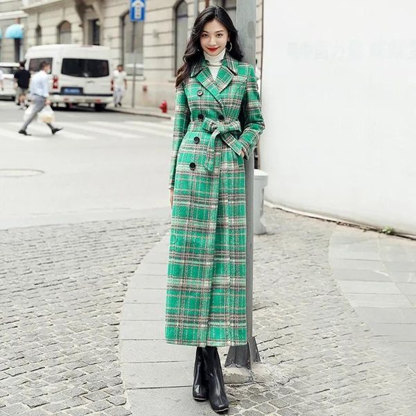 women's wool & blends fairyshely vintage warm woolen coat 2021 women autumn winter grid female long office lady belt elegant, Black
women's wool & blends fairyshely vintage warm woolen coat 2021 women autumn winter grid female long office lady belt elegant, Black