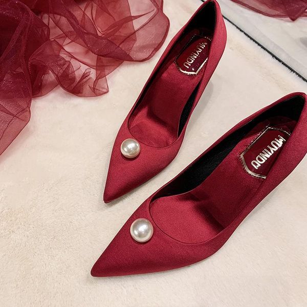 dress shoes hkxn 2021 autumn fashion wedding wine red pearl with satin high heels bridal women large size 31-43, Black
dress shoes hkxn 2021 autumn fashion wedding wine red pearl with satin high heels bridal women large size 31-43, Black