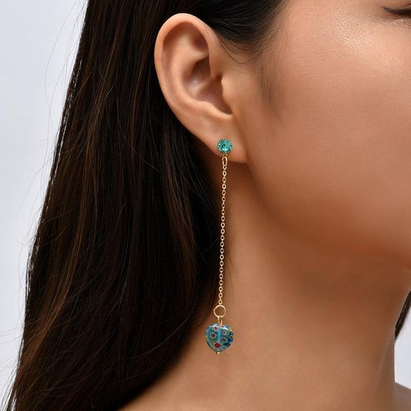 female trendy dangle blue printing glazed glass beads heart drop earrings for women gold color metal long chain pendant earring jewelry, Silver
female trendy dangle blue printing glazed glass beads heart drop earrings for women gold color metal long chain pendant earring jewelry, Silver