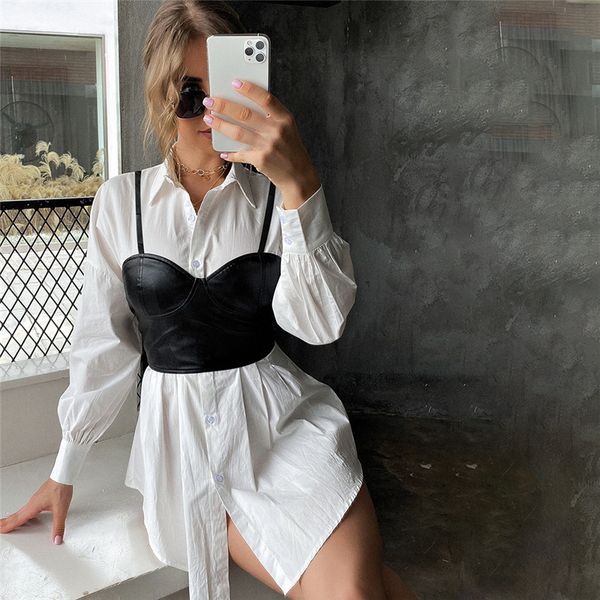 2021 sleeveless pu leather tank women black fashion party crop wrap autumn winter corset breast, White
2021 sleeveless pu leather tank women black fashion party crop wrap autumn winter corset breast, White