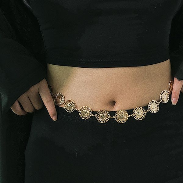 jewelry punk simple single layer body creative personality geometric relief pendant waist chain, Silver
jewelry punk simple single layer body creative personality geometric relief pendant waist chain, Silver