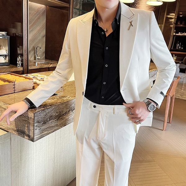 quality modern white and man clothes gentleman attire elegant dandy blazer classic italy rhqy, White;black
quality modern white and man clothes gentleman attire elegant dandy blazer classic italy rhqy, White;black